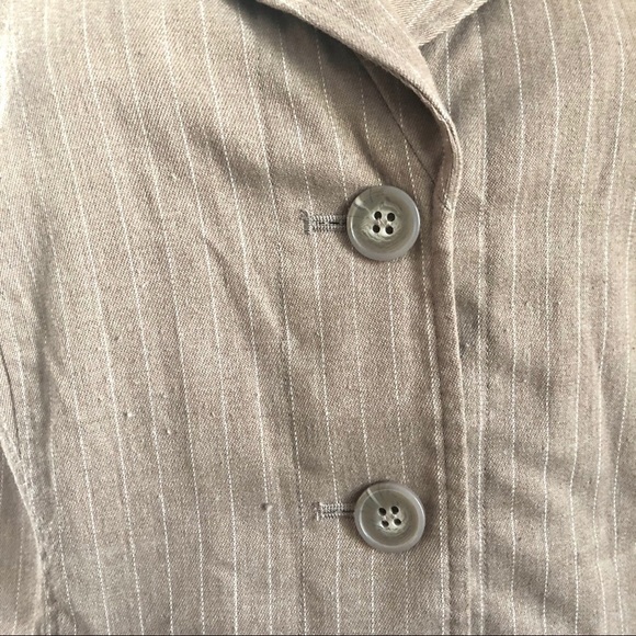 Lane Bryant Suit Jacket Blazer Taupe Tan Pinstripes Neutral 18 Plus - Picture 9 of 9